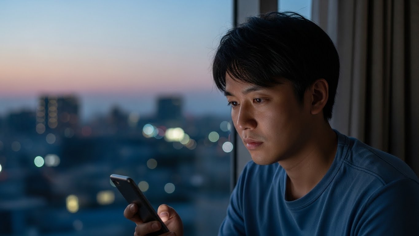 自分に合わないエージェントに見切りをつけ、新しいパートナー（エージェント）と握手をしている日本人の様子